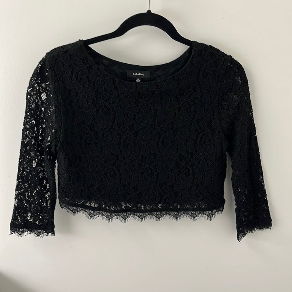 Black Lace Babaton Cropped Top